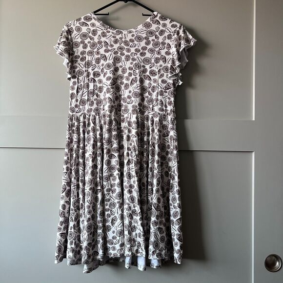 Paradise Now Hawaii Shell Babydoll Dress Girls Youth Large Brown Beach Bamboo - Picture 2 of 12